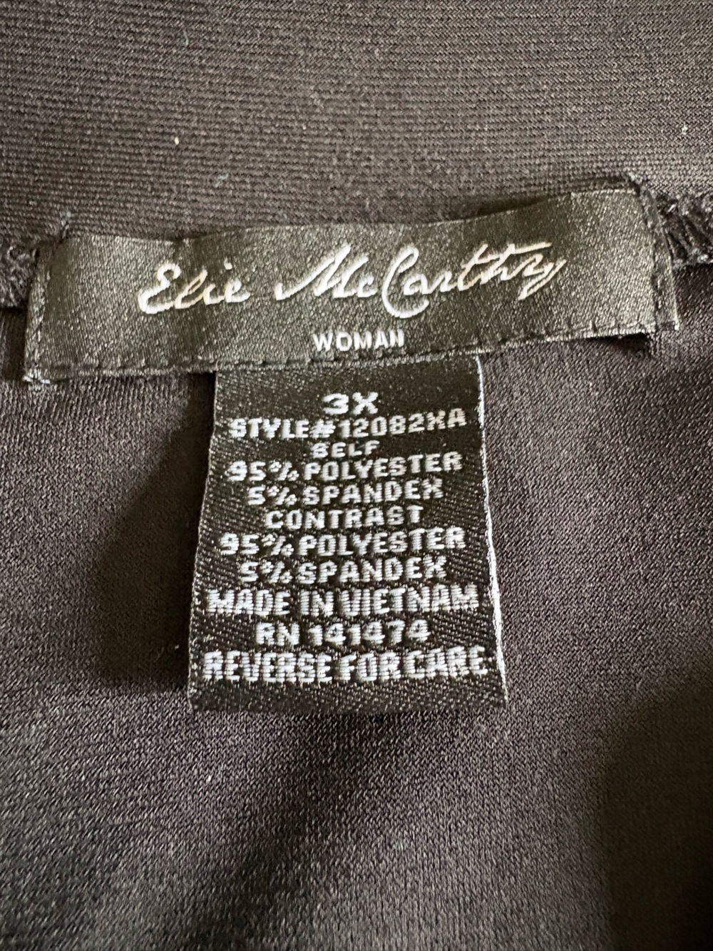 Ellie McCarthy Silky Black & Polka Dot Button Front Tunic- Plus Size 3X - Picture 6 of 6